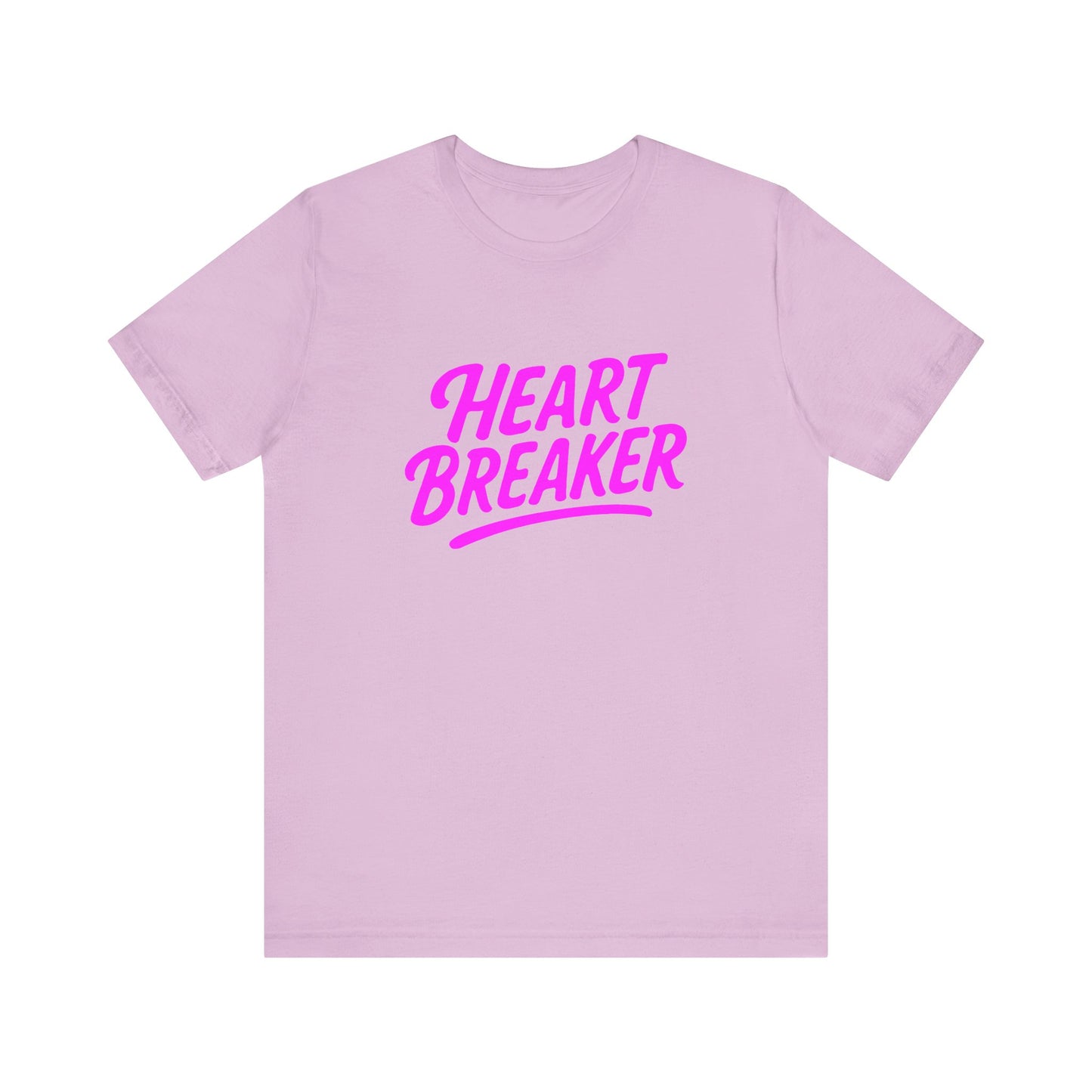 Colorful Design Heartbreaker Shirt – Neon Pink Retro Script Tee for Bold Women with Savage Energy. Unisex Jersey Short Sleeve Tee