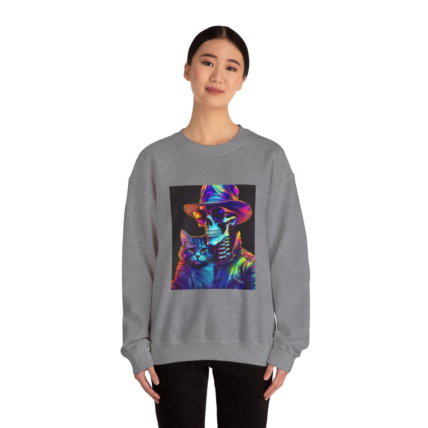 Cat with friend. Unisex Heavy Blend™ Crewneck Sweatshirt