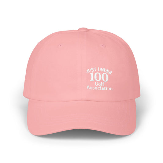 Just Under 100 Golf Classic Dad Hat – Embroidered Funny Golf Hat for Weekend Golfers and Casual Fairway Vibes. White Letters