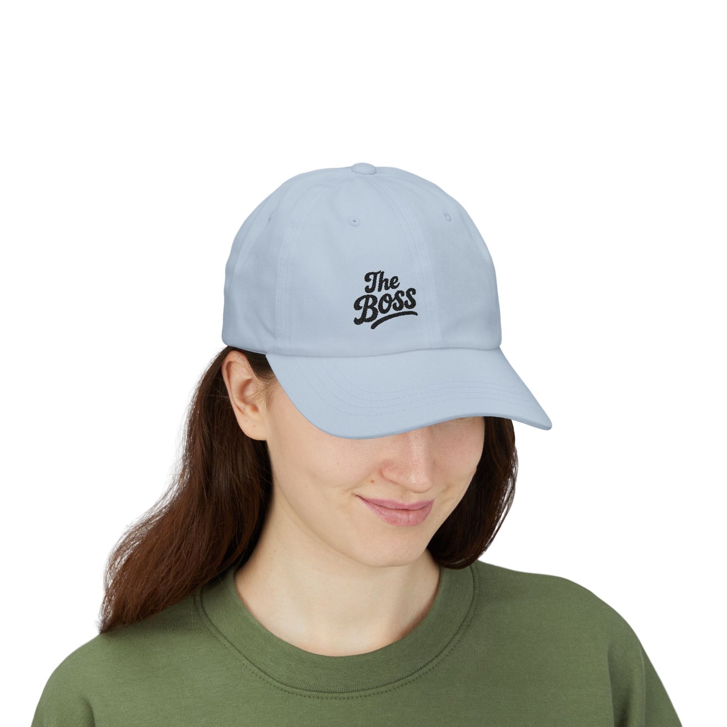 The Boss Classic Dad Hat – Embroidered Funny Statement Hat for Confident Leaders and Power Players. Black Letters