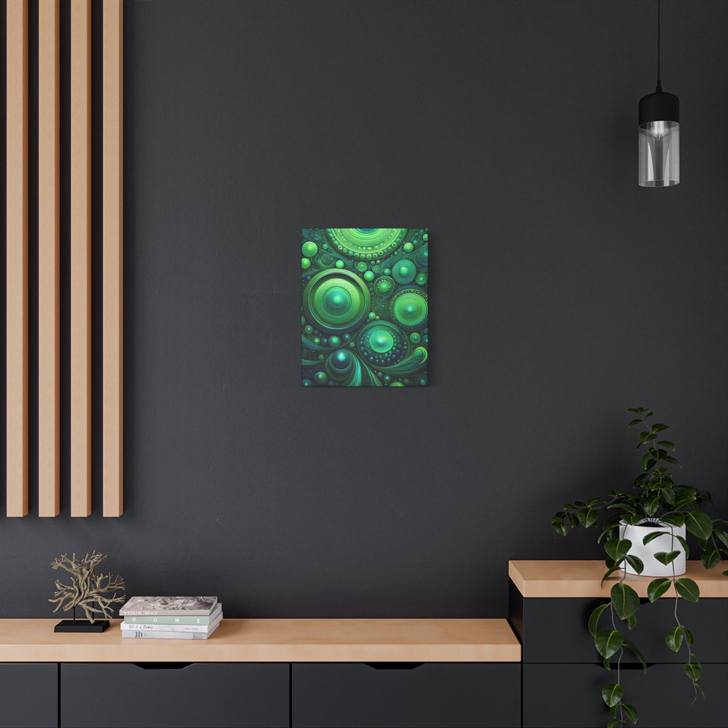 Verde Future Abstract Green Canvas Art - Stretched Matte Wall Decor