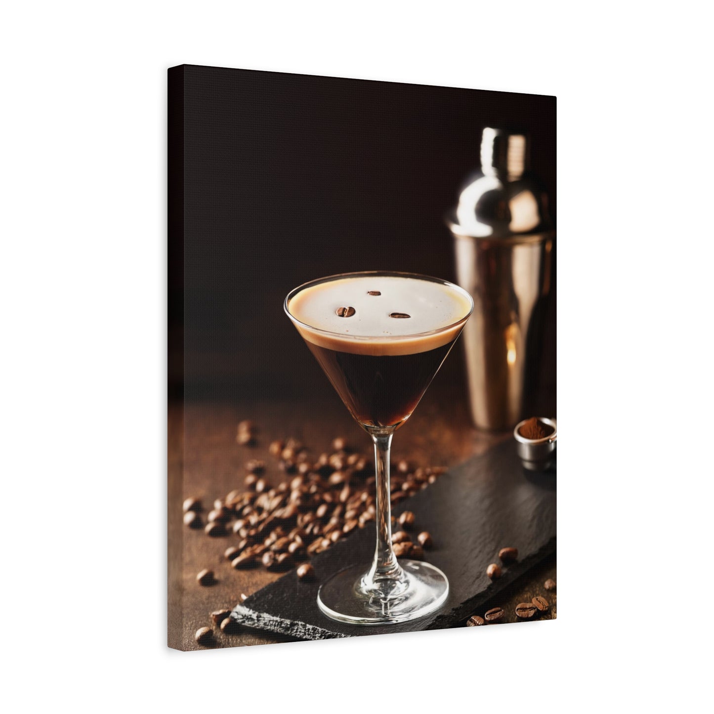 Espresso Martini customizable Canvas Art Print - Stretched Wall Decor for Home & Bar