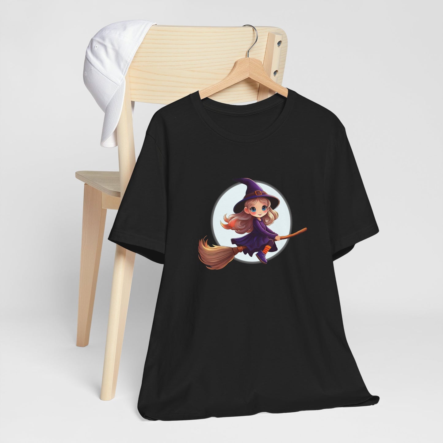 Cute Witch on a Broom Halloween Shirt – Adorable Flying Witch Graphic Tee for Kids and Magic Lovers
