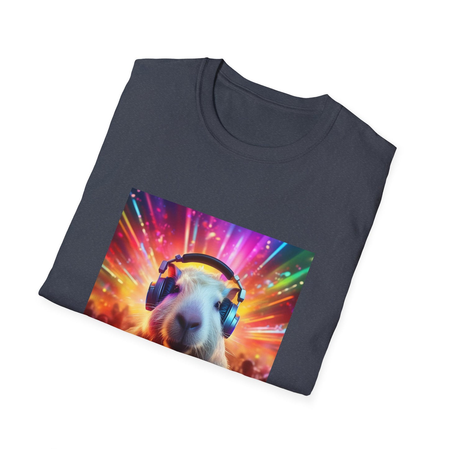 Capybara DJ EDM festival. Unisex Softstyle T-Shirt