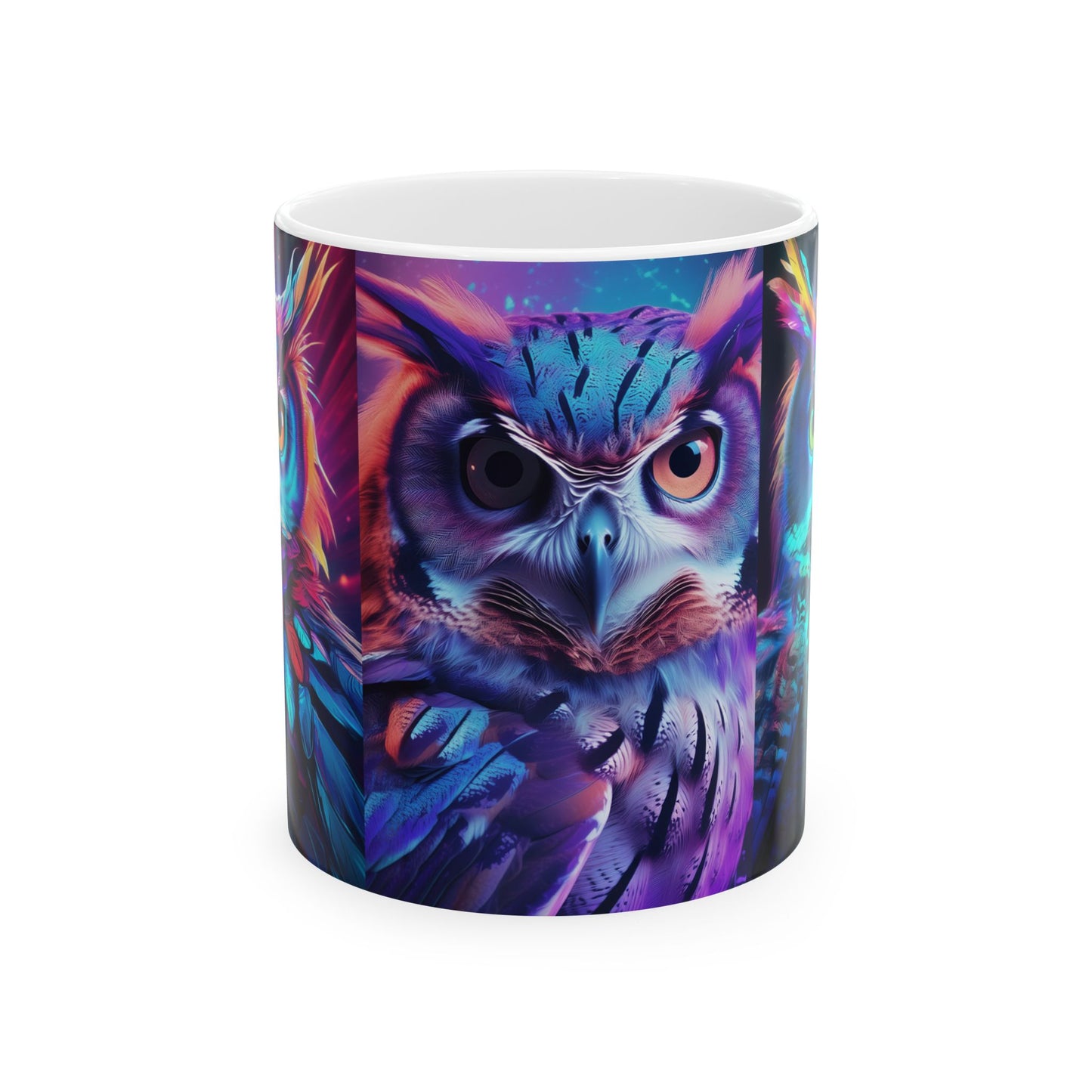 Colorful Owls Ceramic Mug, (11oz, 15oz)