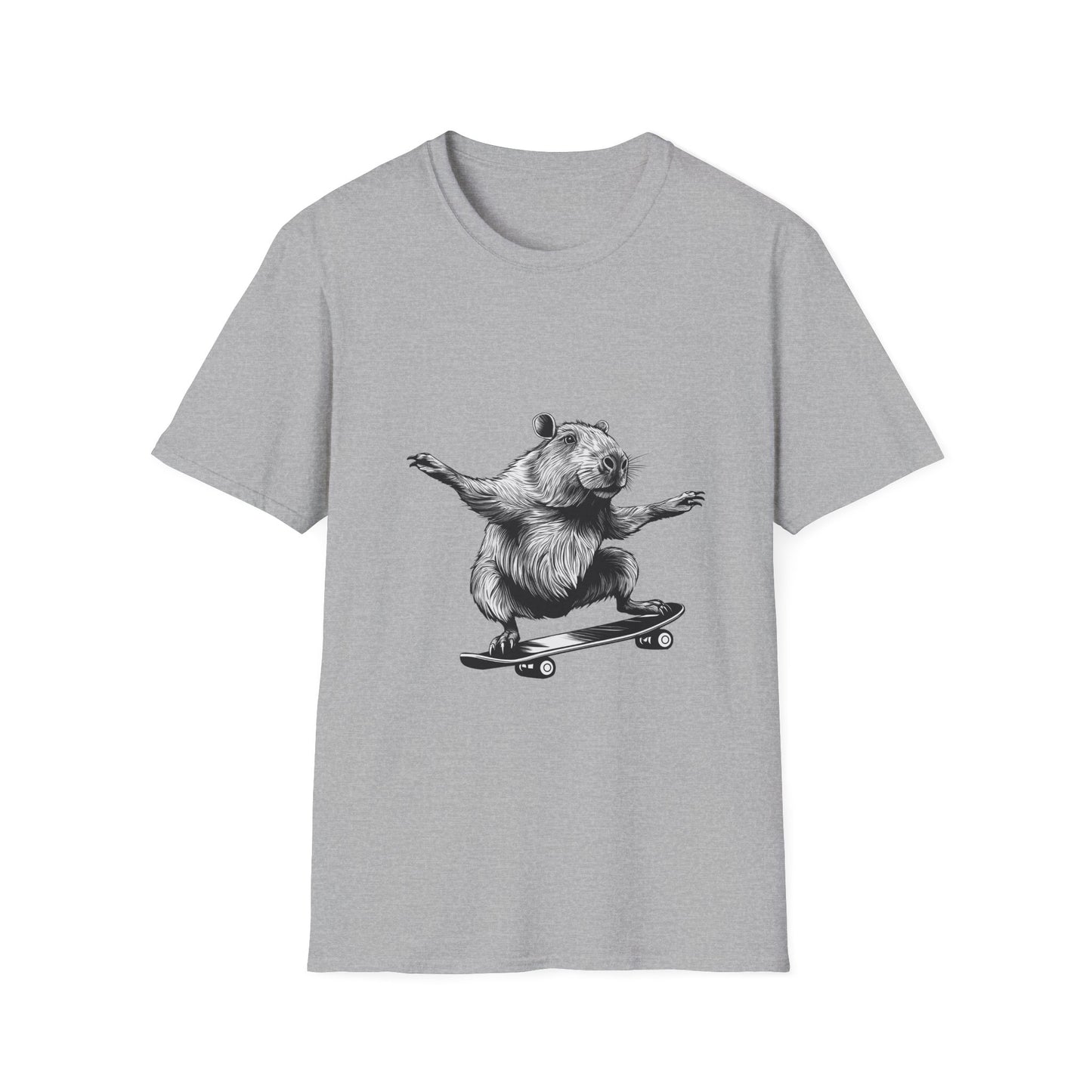 Capybara Shreddin. Unisex Softstyle T-Shirt