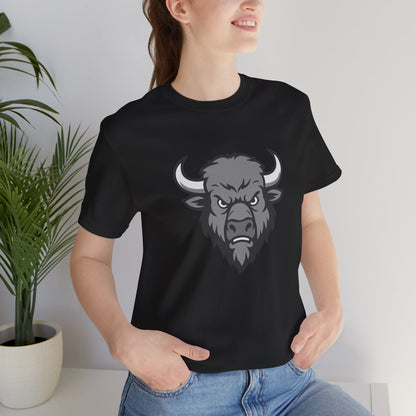 Buffalo Head Graphic Tee Dark Theme – Powerful Vector Bison Design for Bold Style