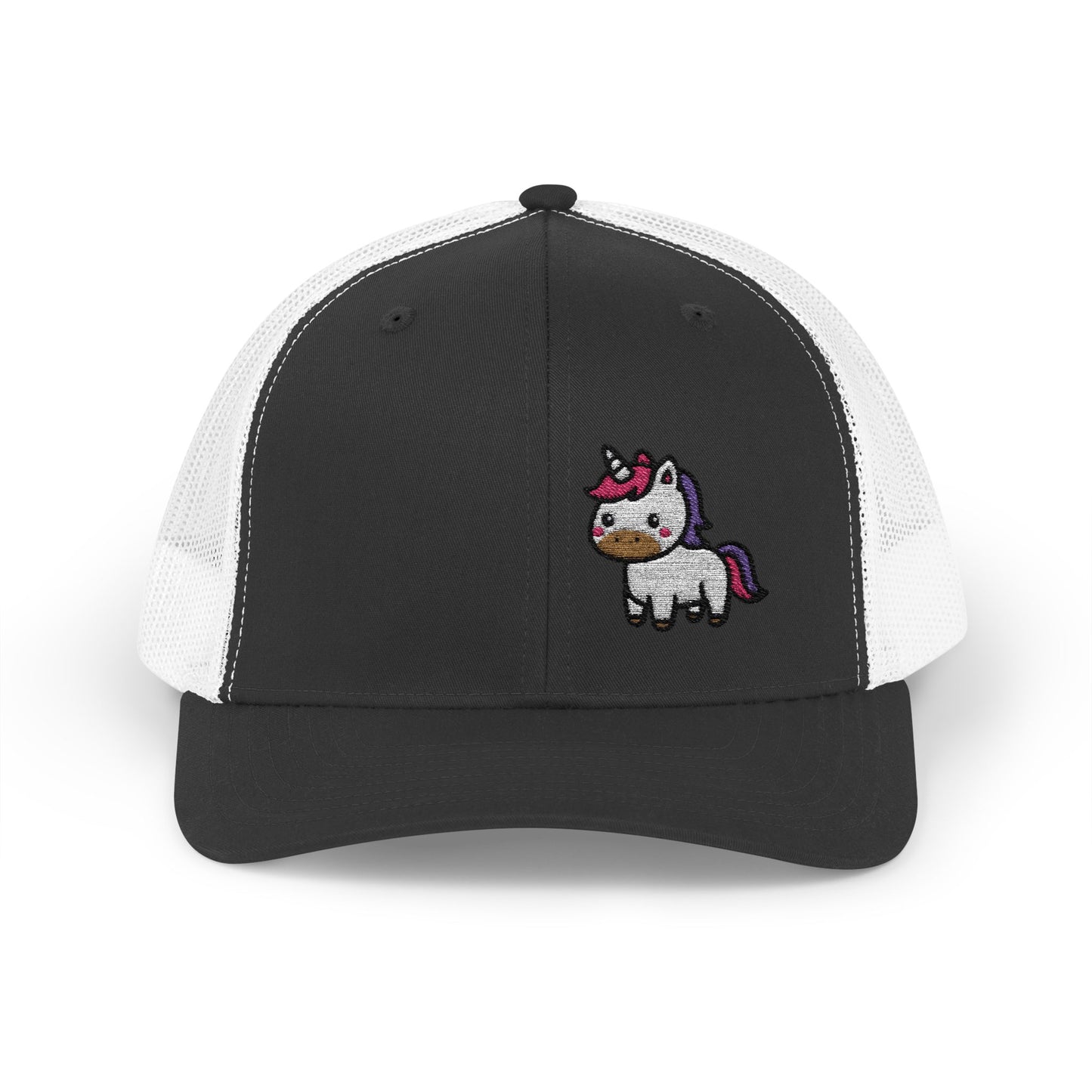 Cute Unicorn Trucker Hat – Embroidered Kawaii Unicorn Hat with Rainbow Tail for Magical Vibes and Whimsical Style