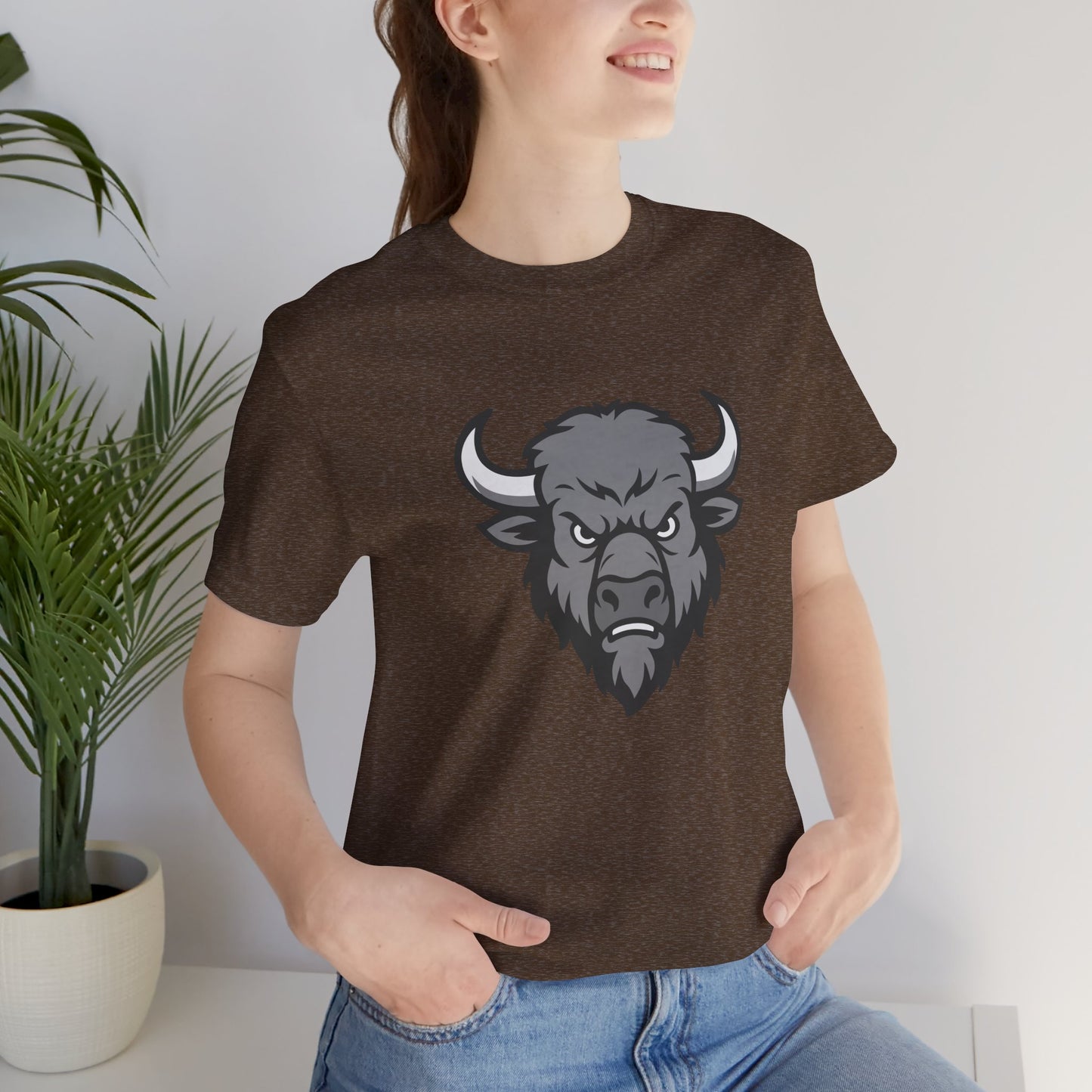 Buffalo Head Graphic Tee Dark Theme – Powerful Vector Bison Design for Bold Style