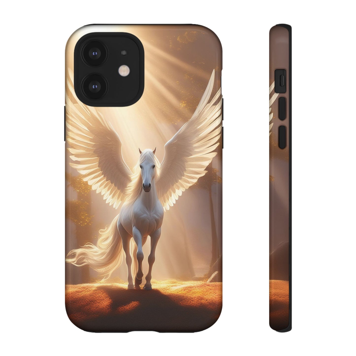 Pegasus Horse with beautiful wings lit by sun rays Tough Cases