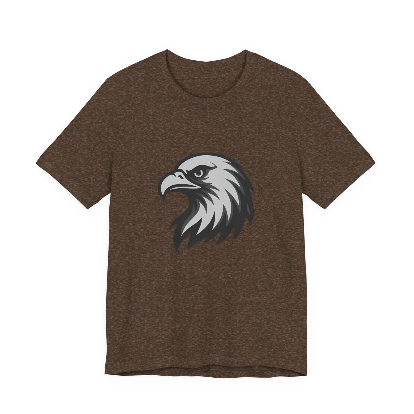 Eagle Head Graphic T-Shirt – Bold Dark Theme Grayscale Bird of Prey Design on Black Tee with Fierce Detail and Modern Ghost Effect. Unisex Jersey Short Sleeve Tee
