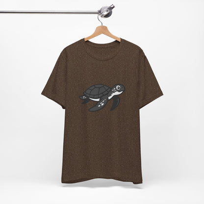 Sea Turtle Graphic Tee Dark Theme – Peaceful Ocean Vector Design with Minimalist Style