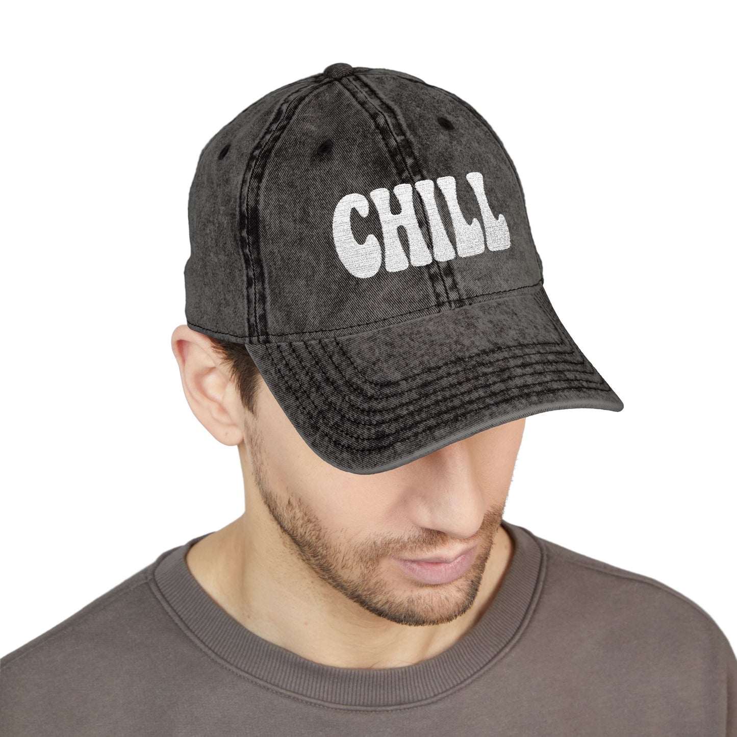 Chill Vintage Hat – Embroidered Relaxed Script Hat for Easygoing Vibes and Everyday Cool