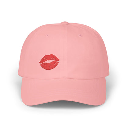 Red Lips Classic Dad Hat – Embroidered Lip Hat for Bold Style, Sassy Vibes, and Flirty Streetwear Looks