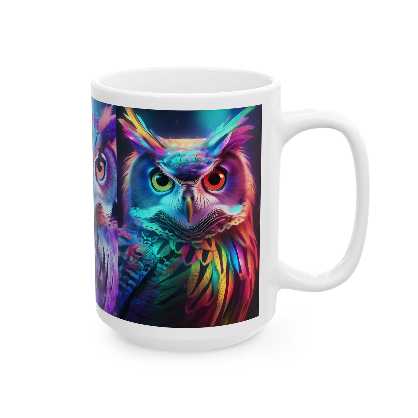 Colorful Owls Ceramic Mug, (11oz, 15oz)