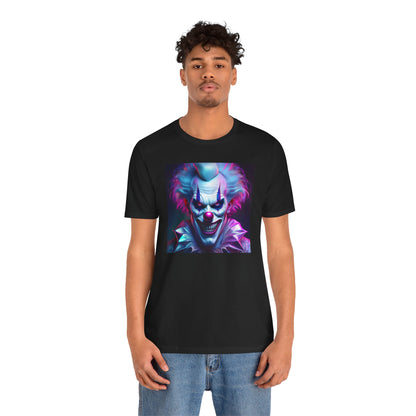 Scary Clown Halloween Shirt – Creepy Evil Clown Face Graphic Tee for Horror Fans. Unisex Jersey Short Sleeve Tee