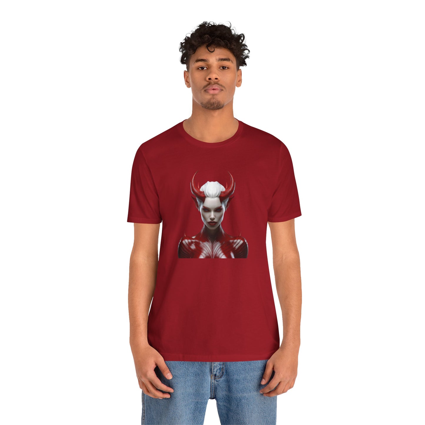Fierce Devil Woman Halloween Shirt – Seductive Demon Graphic Tee for Bold Halloween Style