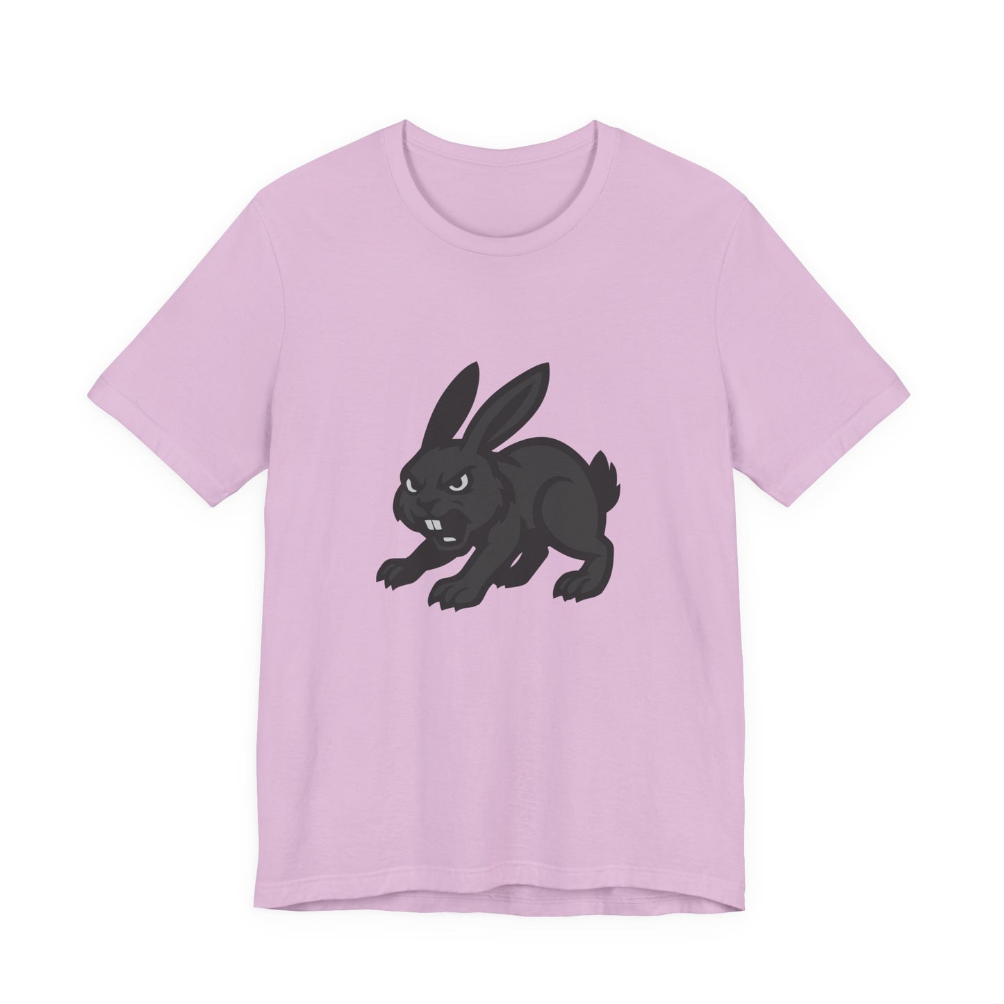 Angry Bunny Graphic T-Shirt – Fierce Black Rabbit Dark Theme Design on Dark Tee for Streetwear, Gym Style, or Bold Animal Aesthetic. Unisex Jersey Short Sleeve Tee