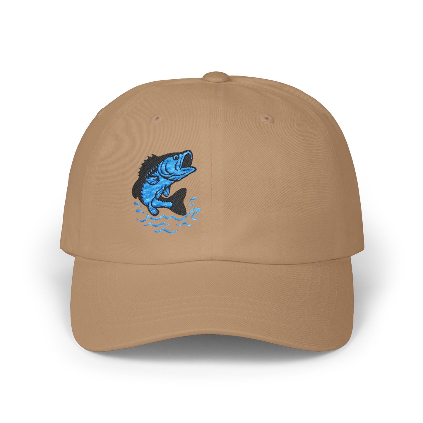 Jumping Fish Classic Dad Hat – Embroidered Blue Fishing Hat for Anglers, Lake Days, and Outdoor Style