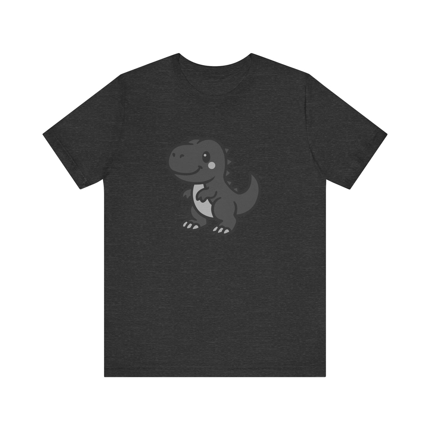 Cute T-Rex Graphic Tee Dark Theme – Kawaii Dinosaur Vector Design for Playful Style