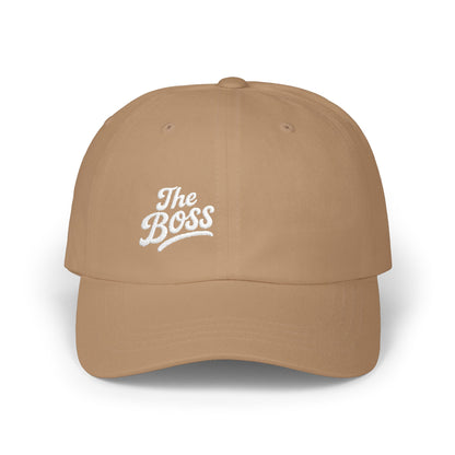The Boss Classic Dad Hat – Embroidered Funny Statement Hat for Confident Leaders and Power Players. White Letters