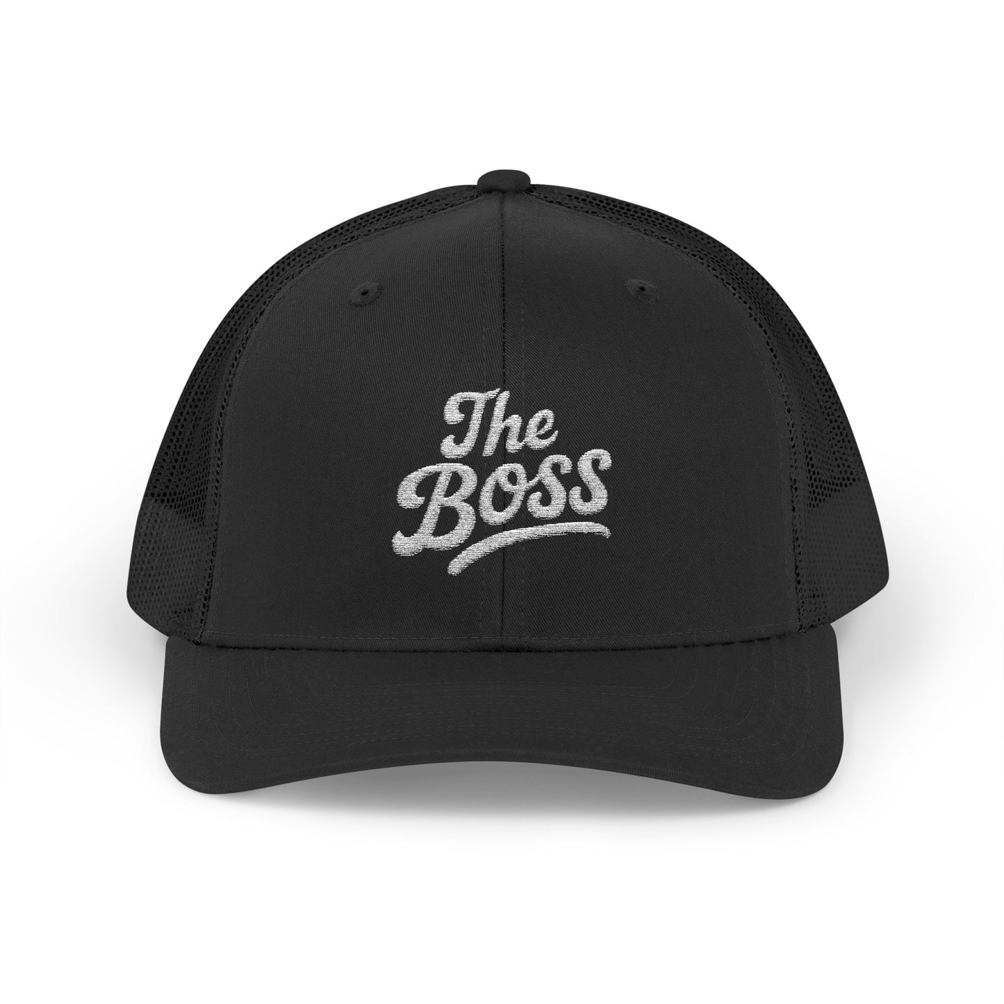 The Boss Trucker Hat – Embroidered Statement Hat for Power Moves Only. White Letters