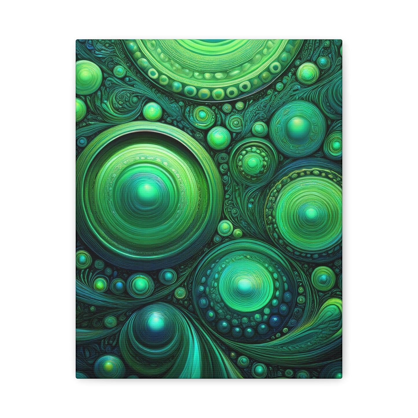 Verde Future Abstract Green Canvas Art - Stretched Matte Wall Decor