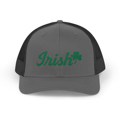 Irish Trucker Hat – Green Shamrock Hat with Script Embroidery for St. Patrick’s Day and Irish Pride
