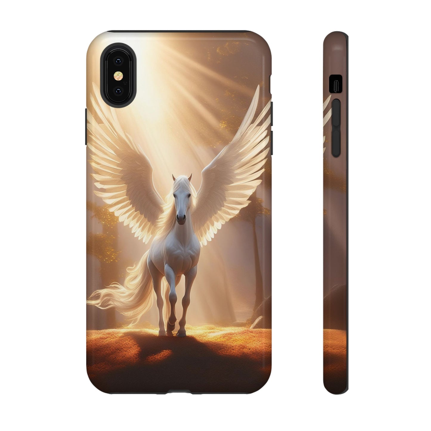 Pegasus Horse with beautiful wings lit by sun rays Tough Cases