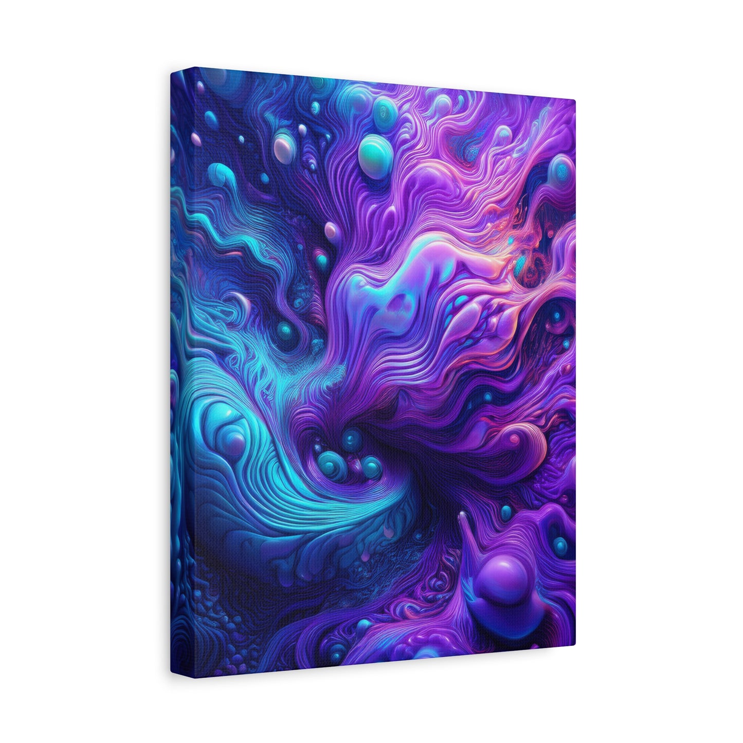 Ethereal Depths Vibrant Abstract Canvas Art - Matte Stretched Wall Decor