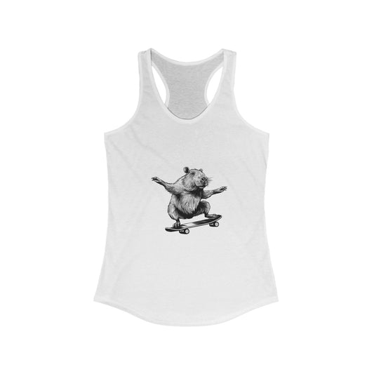 Capybara Shreddin. Ideal Racerback Tank