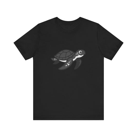 Sea Turtle Graphic Tee Dark Theme – Peaceful Ocean Vector Design with Minimalist Style