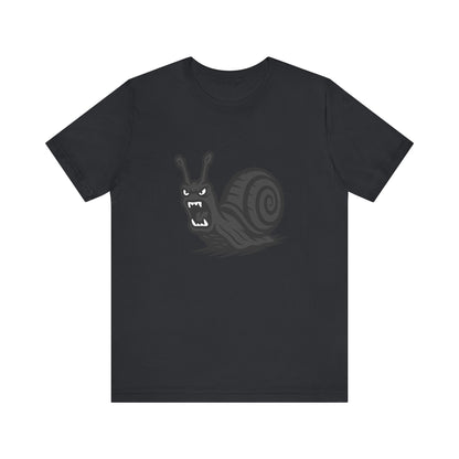 Angry Snail Graphic T-Shirt – Savage Screaming Snail Dark Theme Design on Black Tee for Bold Humor, Streetwear, and Weird Animal Vibes. Unisex Jersey Short Sleeve Tee
