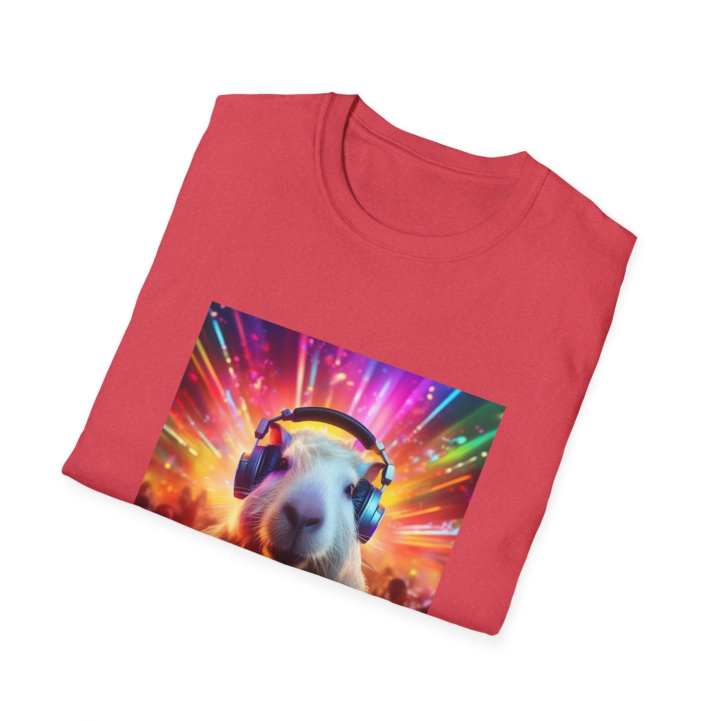 Capybara DJ EDM festival. Unisex Softstyle T-Shirt