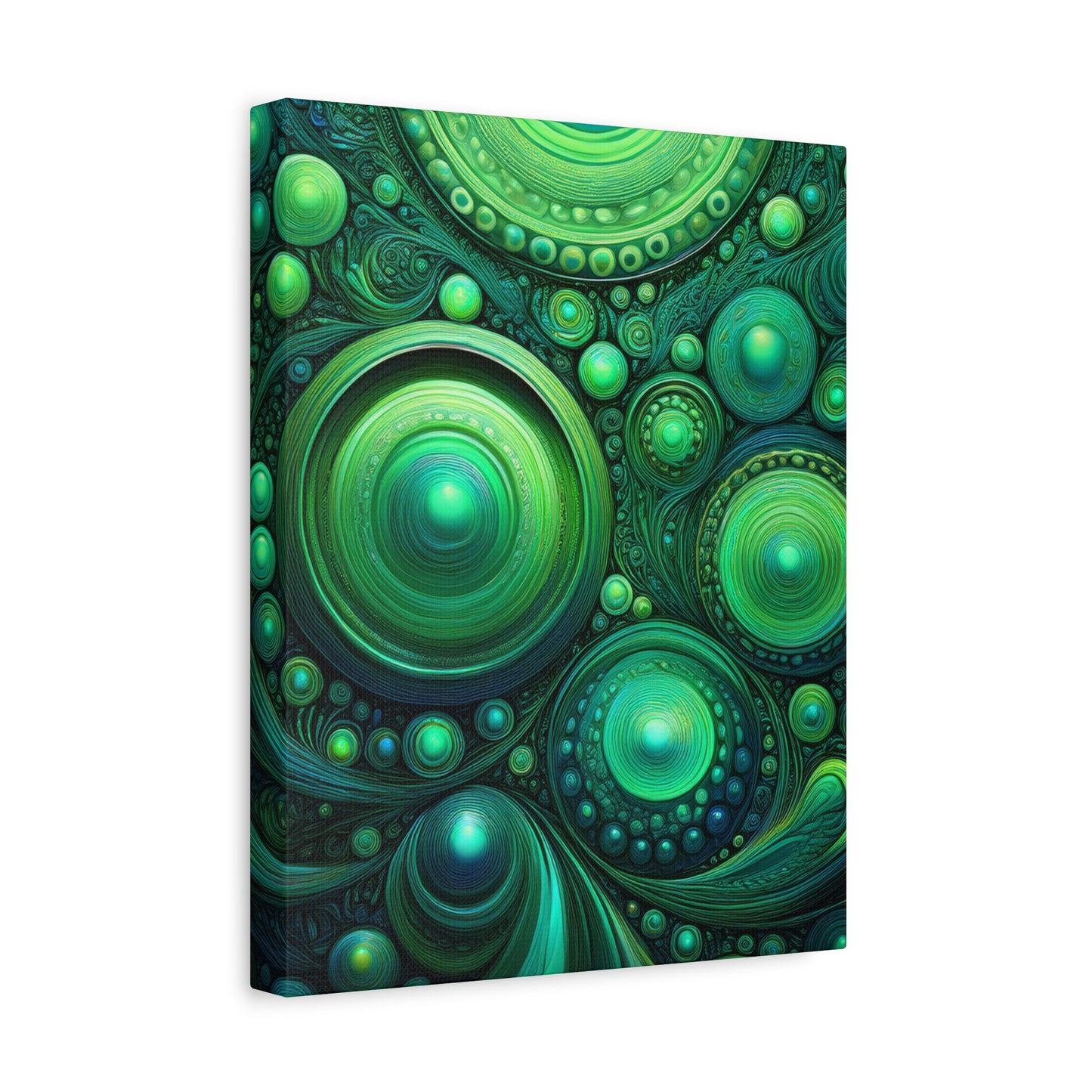 Verde Future Abstract Green Canvas Art - Stretched Matte Wall Decor