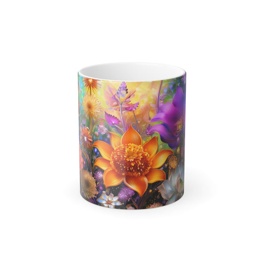 Flower Fantasy Color Explosion Color Morphing Mug, 11oz