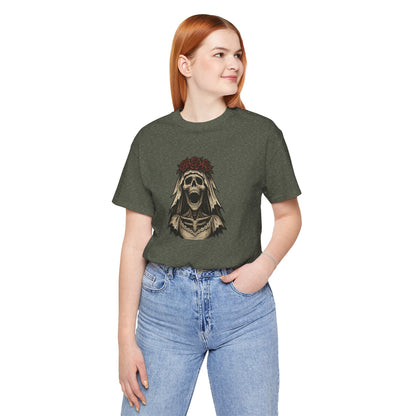 Screaming Skeleton Bride Halloween Shirt – Gothic Undead Bride Graphic Tee for Spooky Season Horror Fans