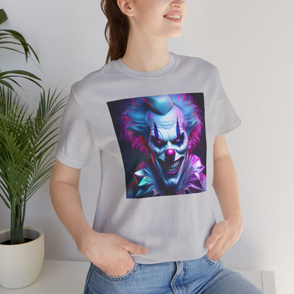 Scary Clown Halloween Shirt – Creepy Evil Clown Face Graphic Tee for Horror Fans. Unisex Jersey Short Sleeve Tee