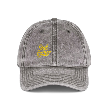 Soul Crusher Vintage Hat – Clean Script Hat with Bold Edge for Heartbreakers, Villains, and Power Moves