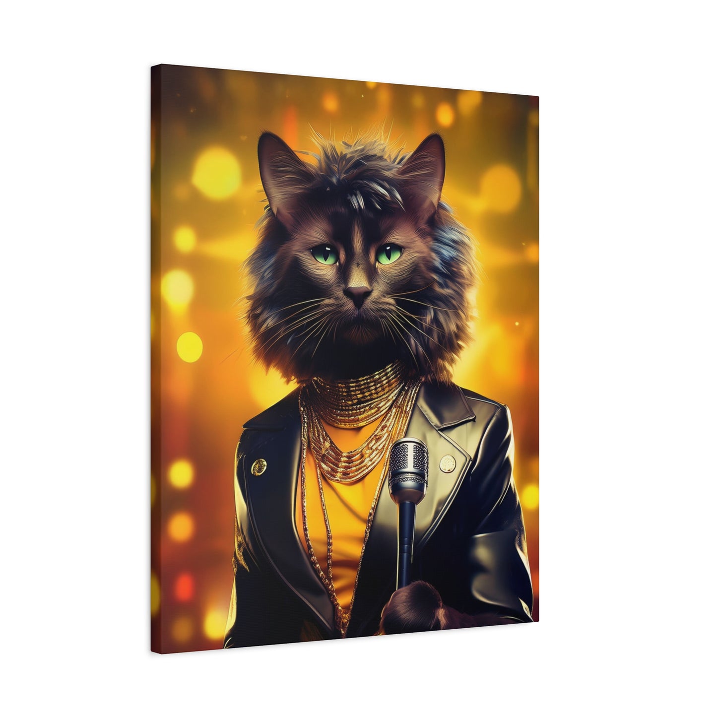 Purr-fectly Cool Lounge Cat Canvas Art | Stretched Matte Wall Decor 001